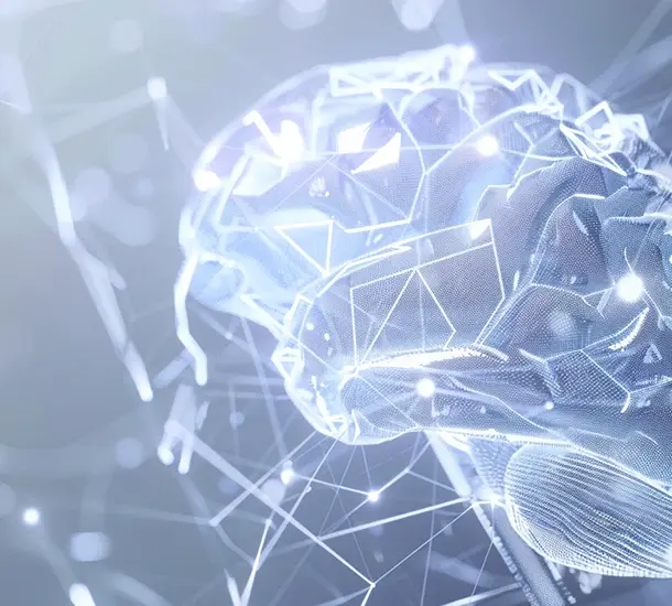 Absrakt mönster som bildar en hjärna med olika ljus